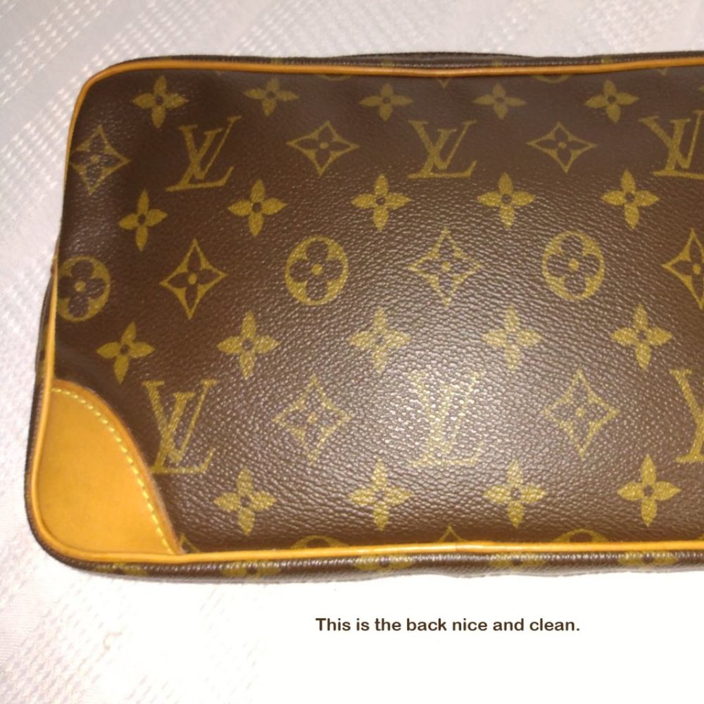 Louis Vuitton Brown Monogram Canvas Wristlet with Tan Accents - Picture 12 of 15